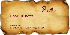Paor Albert névjegykártya